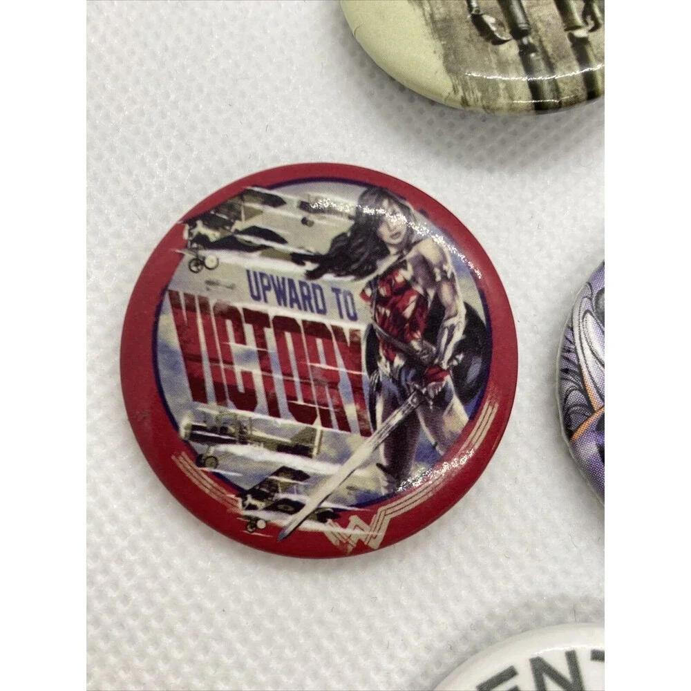 Lot of 7 Buttons Pins Voltron Agent Shield Wonder Woman X-Men Star Wars